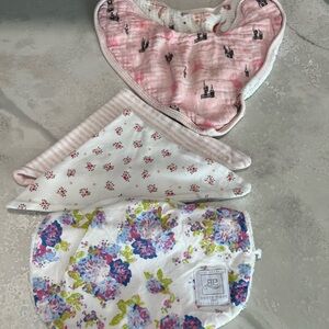 Pink and White Kids Bandana Bib Set - Bundle of 5